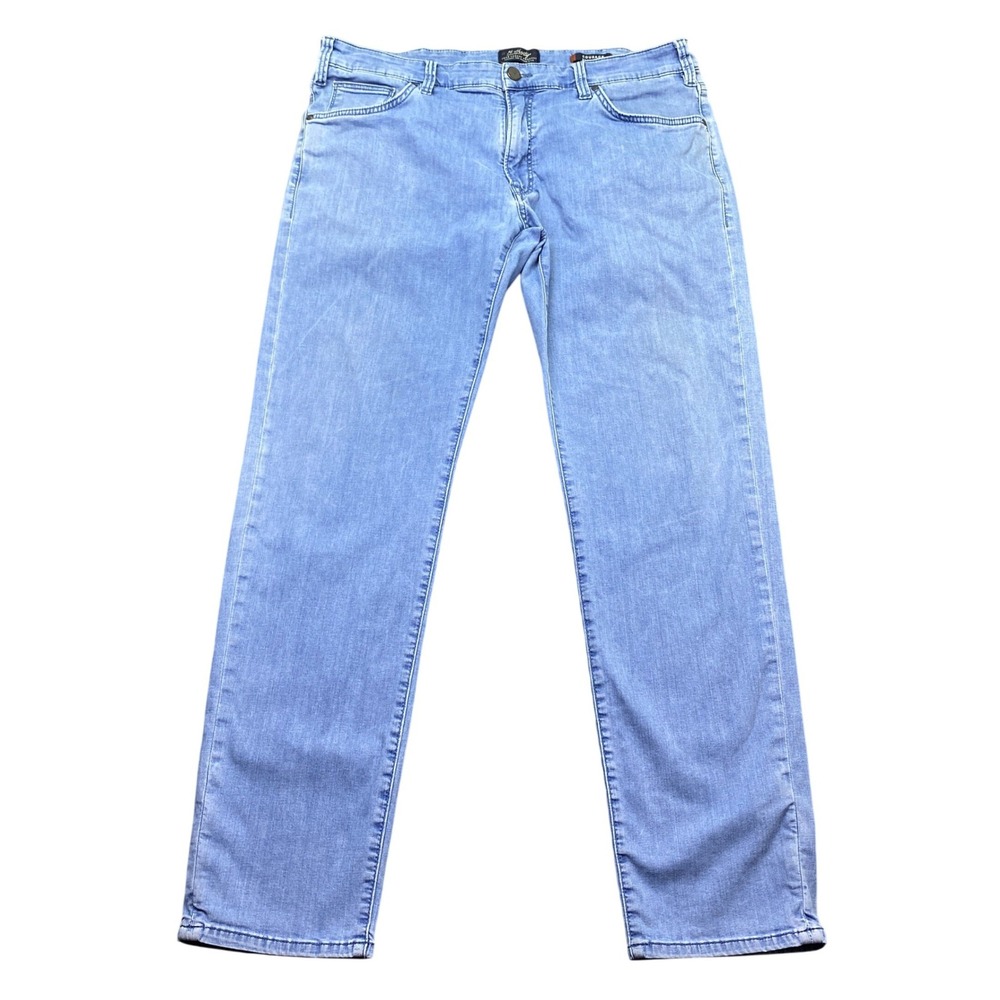 34 Heritage Courage Mid-Rise Straight Leg Jeans Light Wash Blue Mens Sz 38
